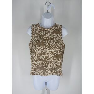 Solitaire Sleeveless Embroidered Scalloped Edge Vest,